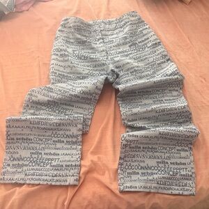 Mila Schön Concept All-Over Logo Pants Blue White Y2K Designer Italy